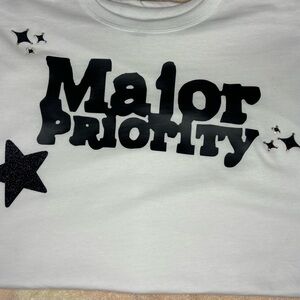 Major Priority Black/White short sleeve tee shirt